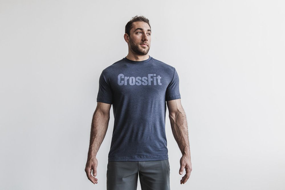 NOBULL Crossfit® Tişört Erkek - Lacivert - Turkiye (YOG-523187)